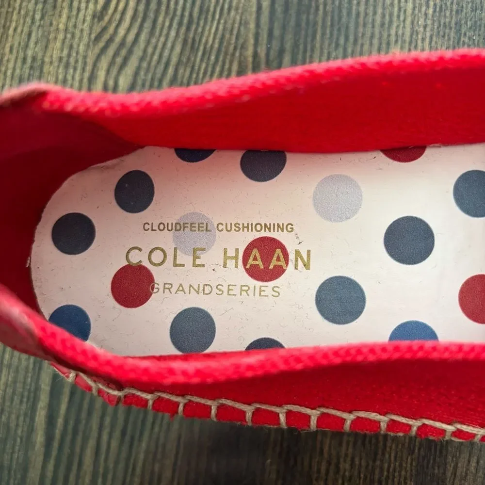 Cole Haan Red Cloudfeel Stitchlite Espadrille Slip-Ons Women’s Sz 7.5